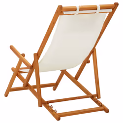 VidaXL 310311 sedia da esterno Terrazzo Seduta imbottita Eucalipto, Poliestere Crema - Vista aggiuntiva 4