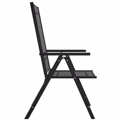 VidaXL 312179 sedia da esterno Terrazzo Alluminio, Tessile Nero - Vista aggiuntiva 4
