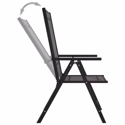VidaXL 312179 sedia da esterno Terrazzo Alluminio, Tessile Nero - Vista aggiuntiva 6