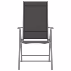 VidaXL 312182 sedia da esterno Terrazzo Alluminio, Tessile Nero, Argento - Vista aggiuntiva 3