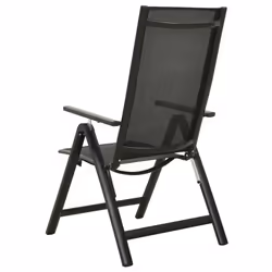 VidaXL 312188 sedia da esterno Terrazzo Alluminio, Tessile Nero - Vista aggiuntiva 4
