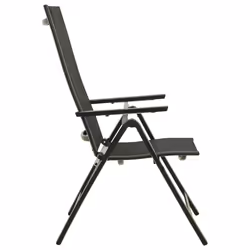 VidaXL 312188 sedia da esterno Terrazzo Alluminio, Tessile Nero - Vista aggiuntiva 5