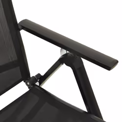 VidaXL 312188 sedia da esterno Terrazzo Alluminio, Tessile Nero - Vista aggiuntiva 7