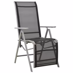 VidaXL 312196, Terrazzo, Seduta imbottita, Alluminio, Nero, Argento, 585 mm, 690 mm