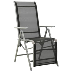 VidaXL 312196 sedia da esterno Terrazzo Seduta imbottita Alluminio Nero, Argento