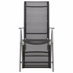 VidaXL 312196 sedia da esterno Terrazzo Seduta imbottita Alluminio Nero, Argento