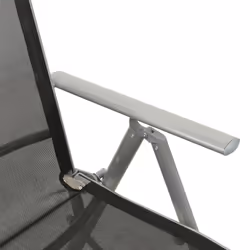 VidaXL 312197 sedia da esterno Terrazzo Alluminio Nero, Argento - Vista aggiuntiva 6