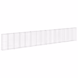 vidaXL Gabbione con Copertura in Acciaio Zincato 900x30x150 cm - Vista aggiuntiva 2