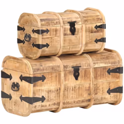 Questo set di 2 casse in legno alla moda, un accessorio senza tempo per la vostra casa, vi offre ampio spazio per tenere in o ...