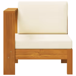 vidaXL Divano Centrale con 1 Bracciolo Bianco Crema Massello d'Acacia - Vista aggiuntiva 3