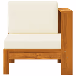 vidaXL Divano Centrale con 1 Bracciolo Bianco Crema Massello d'Acacia - Vista aggiuntiva 3