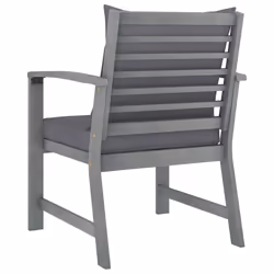 VidaXL 311827 sedia da esterno Terrazzo Seduta imbottita Legno di acacia, Poliestere Grigio - Vista aggiuntiva 4