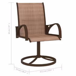 VidaXL 312278 sedia da esterno Terrazzo Acciaio, Tessile Marrone - Vista aggiuntiva 7