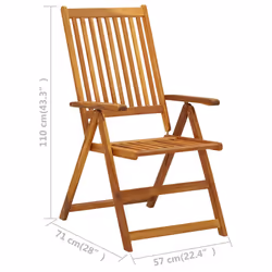 VidaXL 311847 sedia da esterno Terrazzo Legno di acacia - Vista aggiuntiva 7