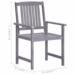 VidaXL 311875 sedia da esterno Terrazzo Legno di acacia Grigio - Vista aggiuntiva 8