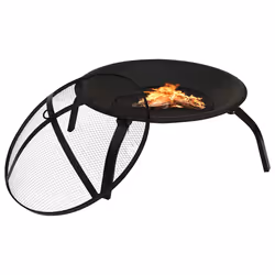 vidaXL Braciere e Barbecue 2 in 1 con Attizzatoio 56x56x49 cm Acciaio - Vista aggiuntiva 3