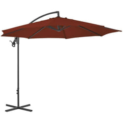 Ombrellone a Sbalzo con Palo in Acciaio 300 cm Terracotta Vidaxl 4081