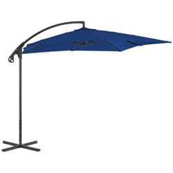 Ombrellone a Sbalzo con Palo in Acciaio 250x250 cm Azzurro Vidaxl