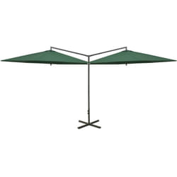 Ombrellone Doppio con Palo in Acciaio Verde 600 cm Vidaxl