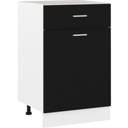 Armadio con Cassetto Nero 50x46x81,5 cm in Legno Multistrato Vidaxl 1702