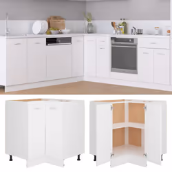 Armadio Angolare Bianco 75,5x75,5x80,5 cm in Legno Multistratocod mxl 72951