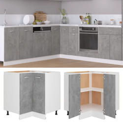 vidaXL Mobile Angolare “Lyon” Grigio Cemento 75,5x75,5x81,5 cm in