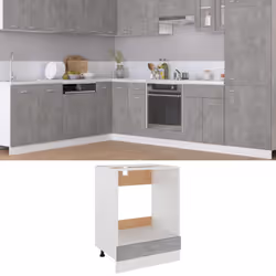 Mobile per Forno Grigio Cemento 60x46x81,5 cm Legno Multistratocod mxl 120890