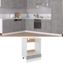 Mobile per Forno Grigio Cemento 60x46x81,5 cm Legno Multistratocod mxl 120890