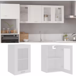 Questo mobile sospeso con vetro, con il suo design semplice, ottimizza lo spazio della vostra cucina e offre ampio spazio per ...