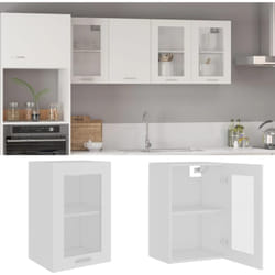 Armadio Sospeso con Vetro Bianco 40x31x60 cm Legno Multistrato Vidaxl 3735