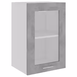 vidaXL Mobile Pensile con Vetro “Lyon” Grigio Cemento 40x31x60 cm - Vista aggiuntiva 2