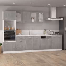 vidaXL Mobile Pensile con Vetro “Lyon” Grigio Cemento 40x31x60 cm - Vista aggiuntiva 3