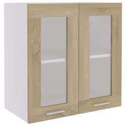 Mobile Pensile con Vetro Rovere Sonoma 60x31x60 cm Multistratocod mxl 73165 - Vista aggiuntiva 2