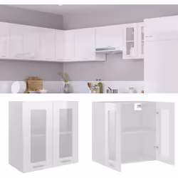 Questo mobile sospeso con vetro, con il suo design semplice, ottimizza lo spazio della vostra cucina e offre ampio spazio per ...