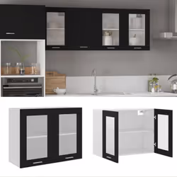 Questo mobile sospeso con vetro, con il suo design semplice, ottimizza lo spazio della vostra cucina e offre ampio spazio per ...