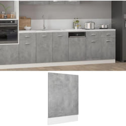 Pannello Lavastoviglie Grigio Cemento 45x3x67 cm Multistrato Vidaxl 456962