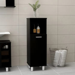 vidaXL Mobile da Bagno Nero 30x30x95 cm in Legno Multistrato
