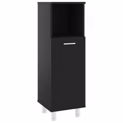 vidaXL Mobile da Bagno Nero 30x30x95 cm in Legno Multistrato - Vista aggiuntiva 2