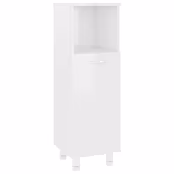 vidaXL Mobile da Bagno Bianco Lucido 30x30x95 cm in Legno Multistrato - Vista aggiuntiva 2