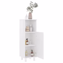 vidaXL Mobile da Bagno Bianco Lucido 30x30x95 cm in Legno Multistrato - Vista aggiuntiva 3