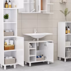vidaXL Mobile da Bagno Bianco Lucido 60x32x53,5cm in Legno Multistrato - Vista aggiuntiva 3