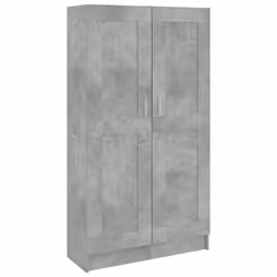 vidaXL Libreria Grigio Cemento 82,5x30,5x150 cm in Legno Multistrato - Vista aggiuntiva 2