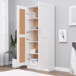 vidaXL Libreria Bianca 82,5x30,5x185,5 cm in Legno Truciolato - Vista aggiuntiva 3