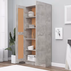 vidaXL Libreria Grigio Cemento 82,5x30,5x185,5 cm in Legno Multistrato - Vista aggiuntiva 3