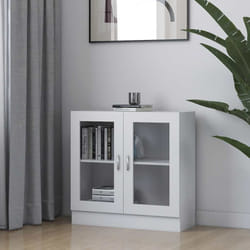 vidaXL Armadietto con Vetrina Bianco 82,5x30,5x80 cm Legno Multistrato