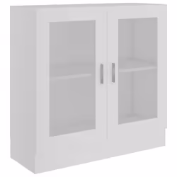 vidaXL Armadietto con Vetrina Bianco 82,5x30,5x80 cm Legno Multistrato - Vista aggiuntiva 2