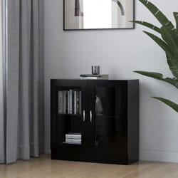 Armadietto con Vetrina Nero 82,5x30,5x80 cm Legno Multistrato Vidaxl 3364