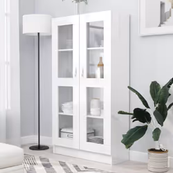Questo mobile con vetrina, caratterizzato da un design elegante e classico, è pensato per essere un'aggiunta decorativa e pra ...