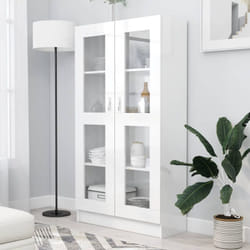 Armadietto Vetrina Bianco Lucido 82,5x30,5x150 cm Multistrato Vidaxl 2335
