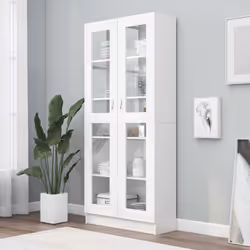 Questo mobile con vetrina, caratterizzato da un design elegante e classico, è pensato per essere un'aggiunta decorativa e pra ...